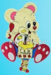Купить Часы детские настенные с маятником "Медвежонок-сладкоежка", натур. дерево, Италия